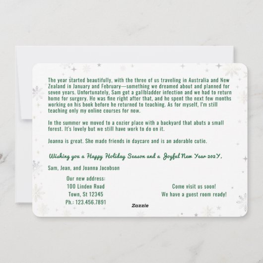 Rudolphおもしろい引っ越しました5枚コラージュモダン シーズンカード (裏面)