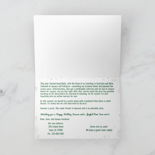 Rudolphおもしろい引っ越しました5枚モダンエレガント写真 シーズンカード (内部)