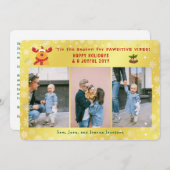 Rudolphミニマおもしろいリストエレガント3枚ゴールデンフォト シーズンカード (正面/裏面)