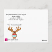 Rudolph顔マスクされたトナカイの写真カード ポストカード (裏面)