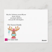 Rudolph顔マスクされたトナカイの写真カード ポストカード (裏面)