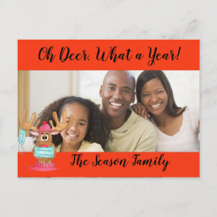 Rudolph顔マスクされたトナカイの写真カード ポストカード
