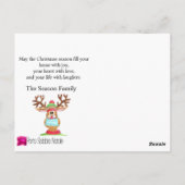 Rudolph顔マスクされたトナカイの写真カード ポストカード (裏面)