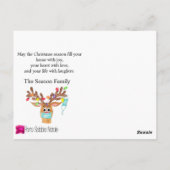 Rudolph顔マスクされたトナカイの写真カード ポストカード (裏面)