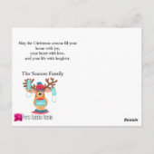 Rudolph顔マスクされたトナカイの写真カード ポストカード (裏面)