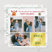 Rudolph おもしろい 4写真コラージハッピーホリデイズカワイイ シーズンカード (正面/裏面)