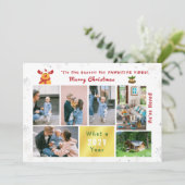 Rudolph おもしろい 7写真コラージュ引っ越しましたモダン シーズンカード (スタンド正面)