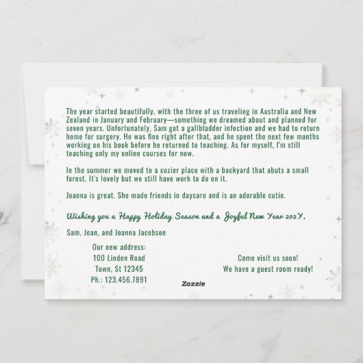 Rudolph おもしろい 7写真コラージュ引っ越しましたモダン シーズンカード (裏面)