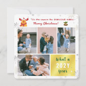 Rudolph 4写真コラージュおもしろいレターキュートメリー シーズンカード (正面)