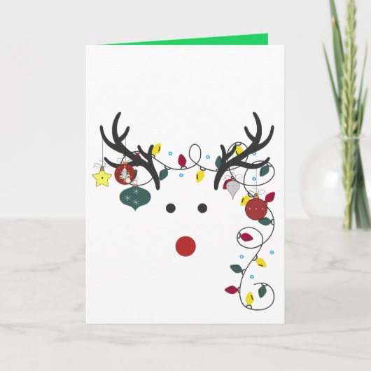 "Rudolph All Done Up"折り畳まれたChristmaGreeting Card カード (正面)