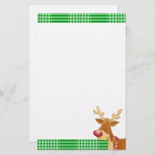 Rudolph and Green Plaid 便箋 (正面/裏面)