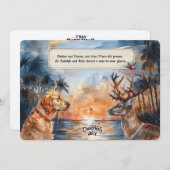 Rudolph & Belle at theビーチ- 5x7グリーティングカード シーズンカード (正面/裏面)