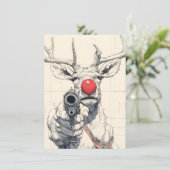 Rudolph has a Gun Funny Adult Christmas Cards シーズンカード (スタンド正面)