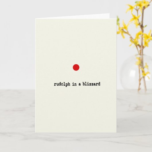 Rudolph in a Blizzard Funny Christmas Card カード (黄色い花)