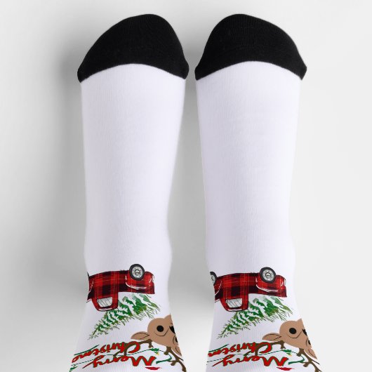 Rudolph Merry Christmas - Crew Socks ソックス (上部)