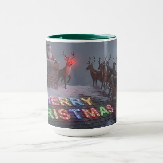 Rudolph, Not A Word Christmas Mug AI Used マグカップ (中央)