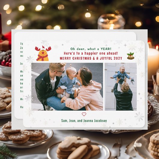 Rudolph Oh鹿おもしろいメリークリスマス写真かわいい シーズンカード