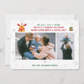 Rudolph Oh鹿おもしろいメリークリスマス写真かわいい シーズンカード (正面)
