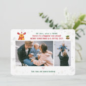 Rudolph Oh鹿おもしろいメリークリスマス写真かわいい シーズンカード (スタンド正面)