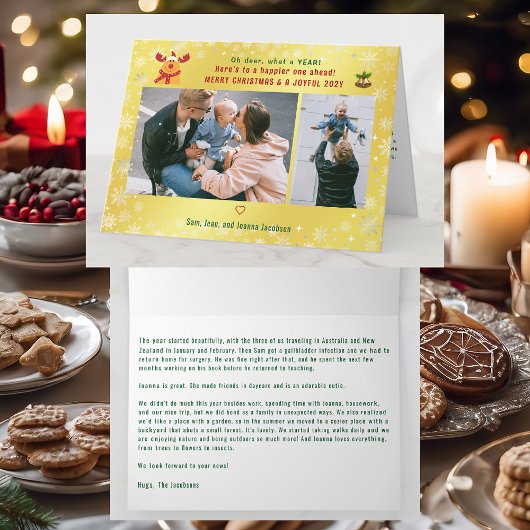 Rudolph Oh鹿おもしろいメリークリスマス2写真ゴールデン カード