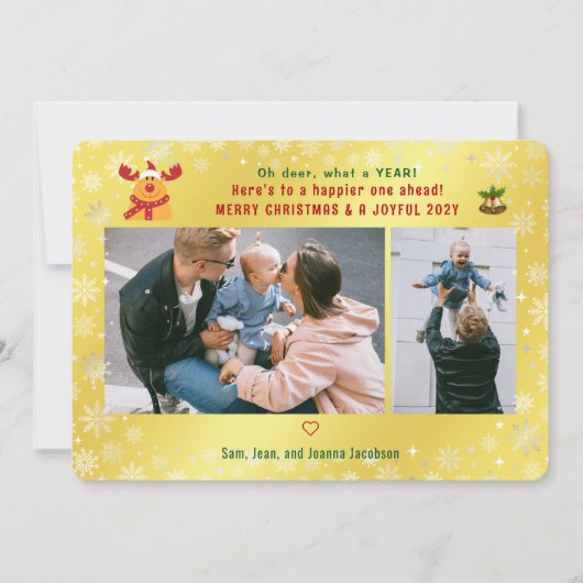 Rudolph Oh鹿おもしろいメリークリスマス2写真ゴールデン シーズンカード (正面)
