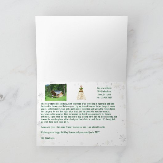 Rudolph Oh Deerおもしろい引っ越しました3枚の写真ゴールデン カード (内部)