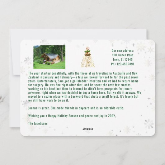 Rudolph Oh Deerおもしろい引っ越しました3枚の写真ゴールデン シーズンカード (裏面)