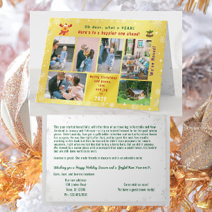 Rudolph Oh Deerおもしろい引っ越しました6枚の写真ゴールデン カード