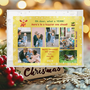 Rudolph Oh Deerおもしろい引っ越しました6枚の写真ゴールデン シーズンカード