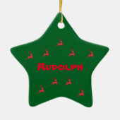Rudolph Ornament Green , Pink, Blue... セラミックオーナメント (裏面)