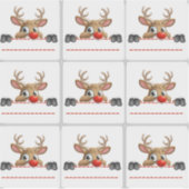 Rudolph Red Nose Reindeer Sticker labels シール (正面)