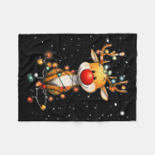 Rudolph Red Nose Santa Claus's Reindeer Christmas フリースブランケット (正面(横))