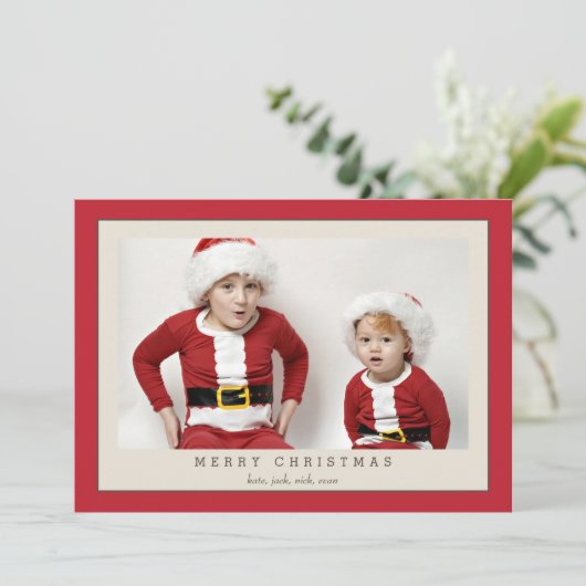 Rudolph Reindeerの休日の写真カード 招待状 (スタンド正面)