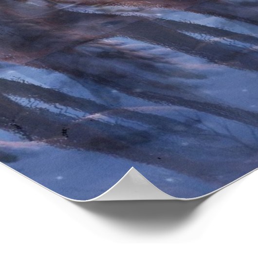 Rudolph Reindeer 3D Stereogram Christmas Scene  ポスター (角)