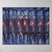 Rudolph Reindeer 3D Stereogram Christmas Scene  ポスター (正面)