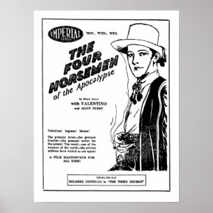 Rudolph Valentino Four Horsemen of Apocalypse ad ポスター