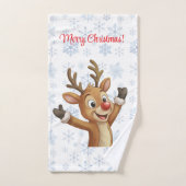 Rudolph with Blue Snowflakes  バスタオルセット (ハンドタオル)