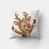 Rudolph with Blue Snowflakes Reversible クッション (裏面)