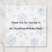 Rudolph with Blue Snowflakes Thank You フェイバータグ (裏面)