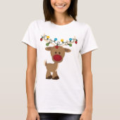 Rudolph_with_Christmas_Lightsシャツ Tシャツ (正面)
