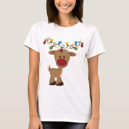 Rudolph_with_Christmas_Lightsシャツ Tシャツ (正面)
