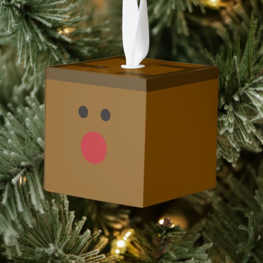 Rudolph Wooden Cube Christmas Ornament キューブオーナメント (ツリー)