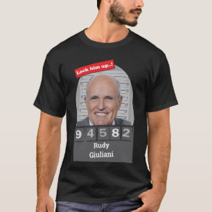 Rudy Giuliani風刺的なマグショットおもしろいが彼をロック Tシャツ