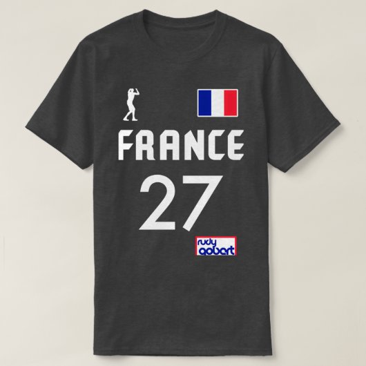 Rudy Govert )(( 2021フランスのバスケットボールチームJerse Tシャツ (デザイン正面)