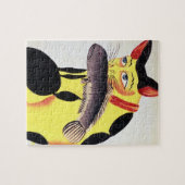 Rudyard Kからの口の魚を持つ猫、 ジグソーパズル (横)