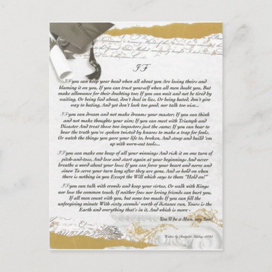 Rudyard Kiplingによるもし卒業式バカロレア ポストカード (正面)