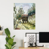 Rue Bonne à Montmartre ポスター (ホームオフィス)