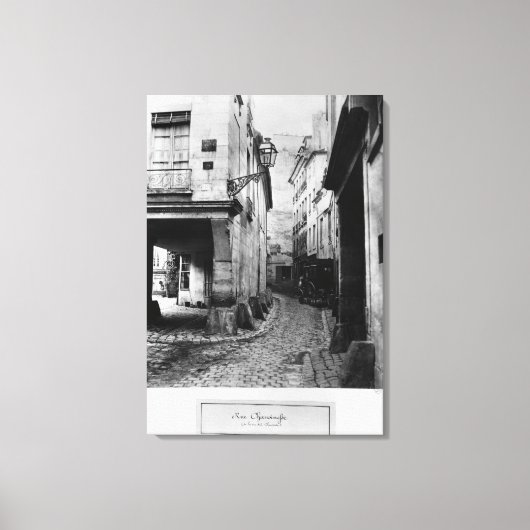 Rue Chanoinesse，パリのrue des Chantresから キャンバスプリント (正面)