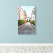 Rue Cremieuxの色の家 – パリ キャンバスプリント (インサイチュ (ウッドフロア))