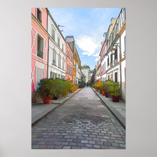 Rue Cremieuxの色の家 – パリ ポスター (正面)